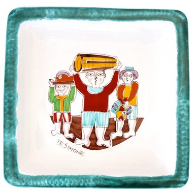 Piatto quadrato Folk PQFK-17 Trasporto del Pescato Piatto quadrato Folk PQFK-17 Trasporto del Pescato
